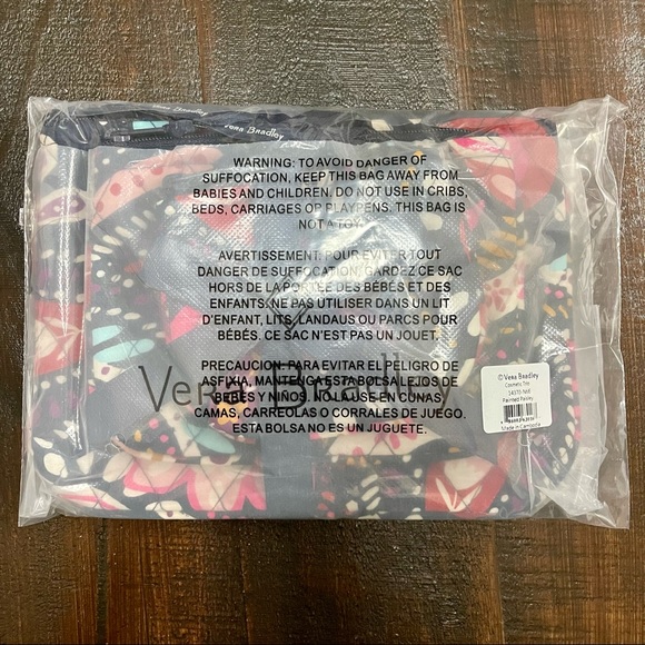 Vera Bradley Set of 3 Makeup Bags in Painted Paisley pattern Free Shipping NWT - Picture 3 of 4